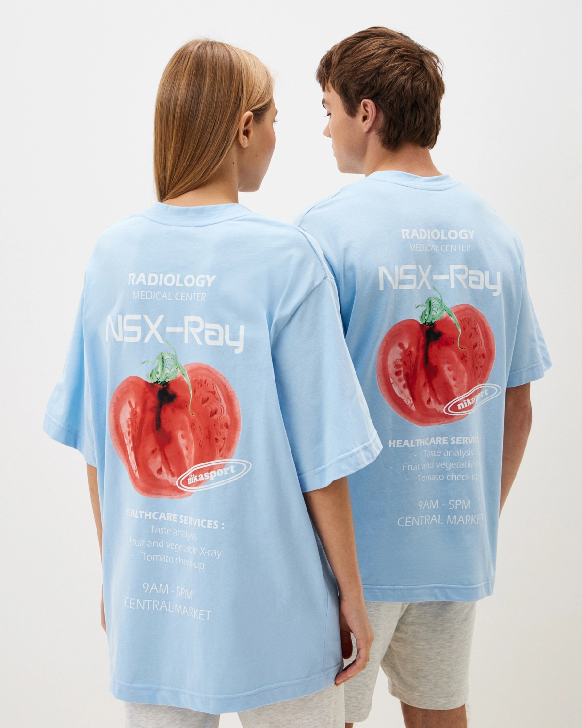 Футболка Oversize X-ray Nikasport, U2XR43-LGT/BLU, цвет голубой