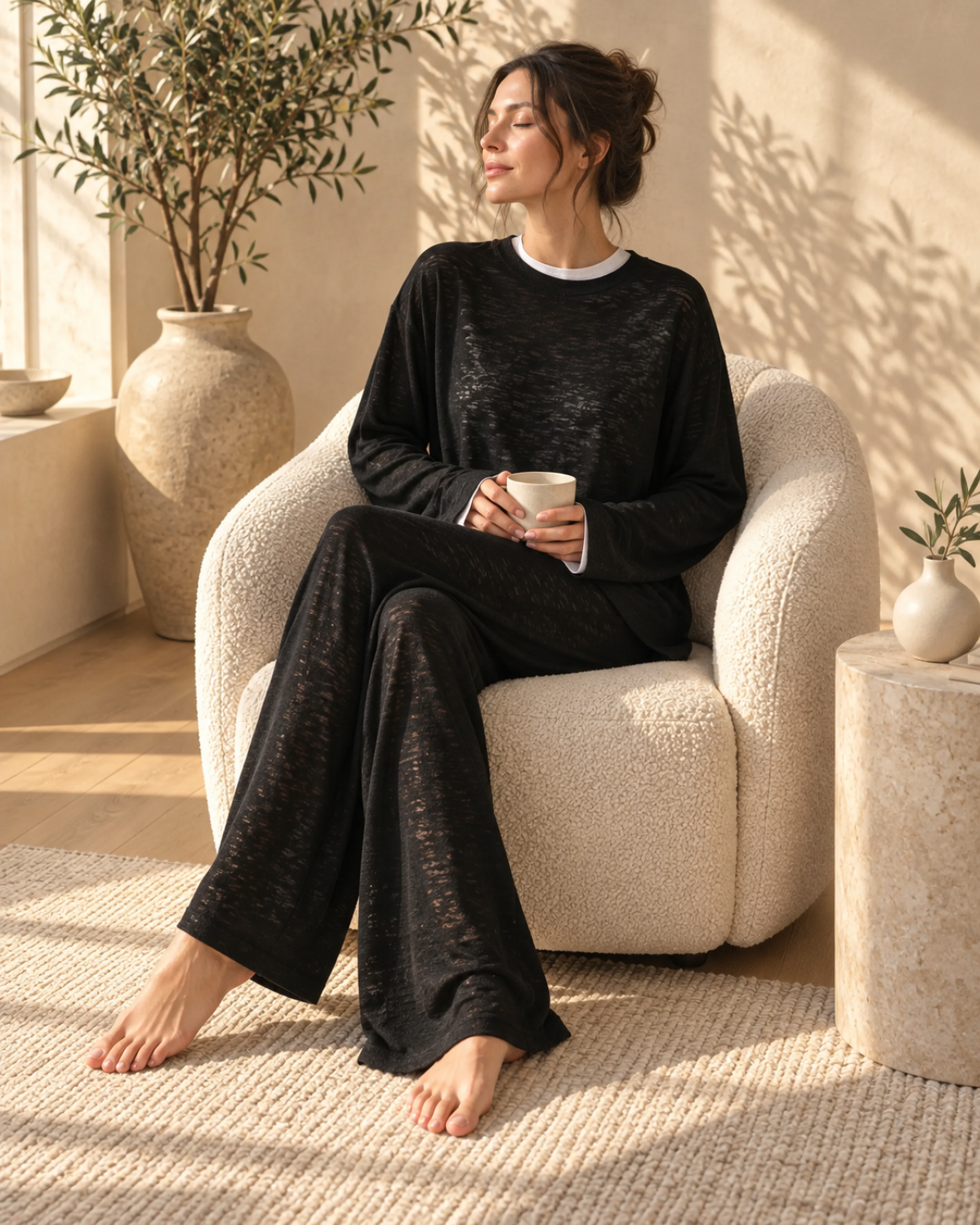 Лонгслив полупрозрачный Oversize Softwear SOBOI, W4SFW411-BLK, цвет черный