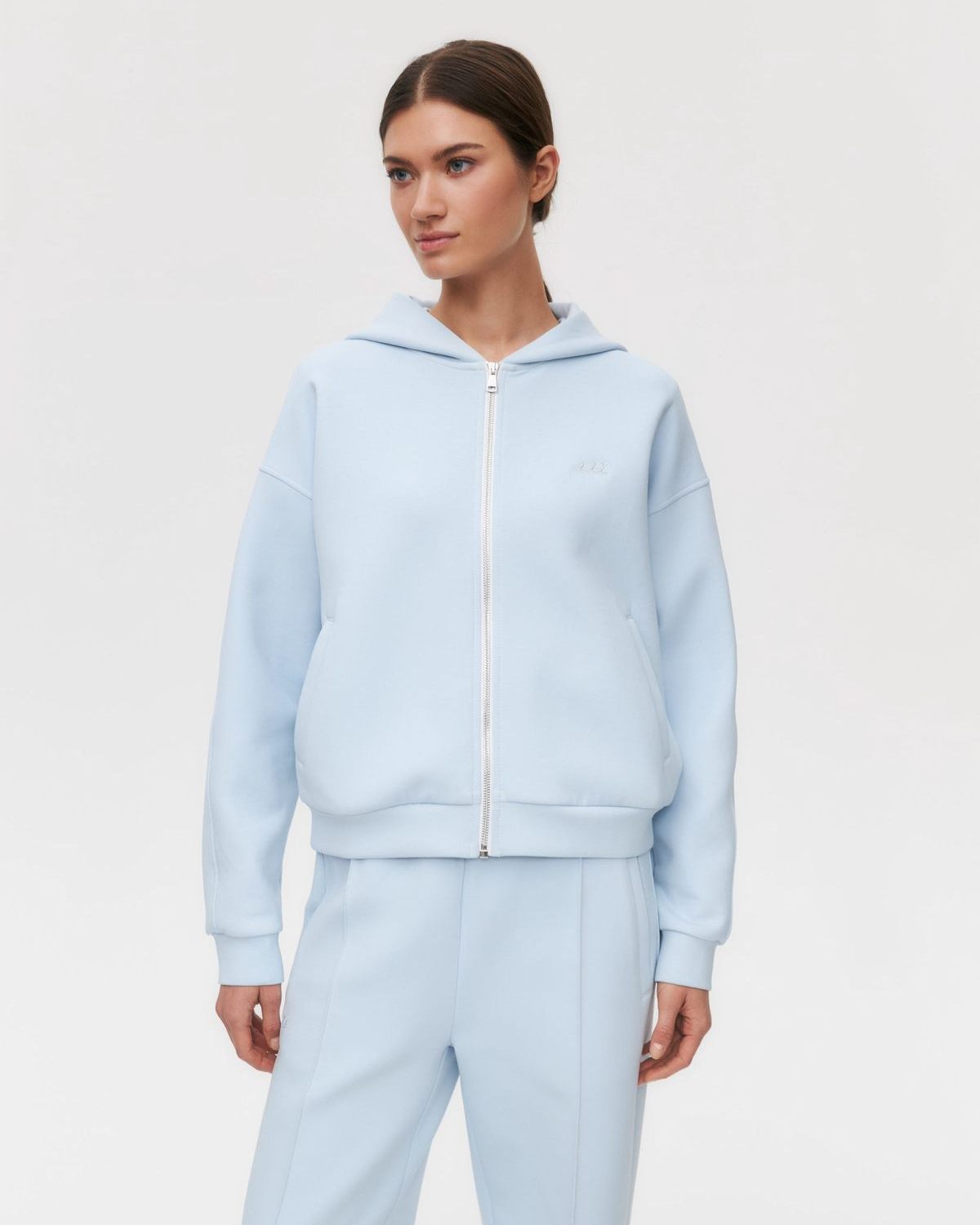 Худи на молнии Pure SOBOI, W5CLP34-LGT/BLU, цвет голубой